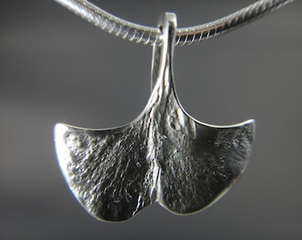 925 Silber Mini Ginkgo Kette Anhänger XXS Geschenk Glücksbringer 31