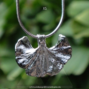 XS Genuine Ginkgo leaf silver plated snake chain o image 3