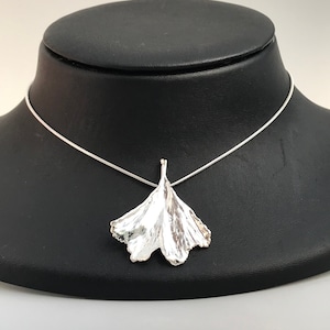 S genuine ginkgo leaf silver plated snake chain S106 image 1