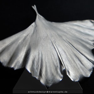 Ginkgoblatt-Anhänger 925 Silber Struktur Männer M23 画像 3