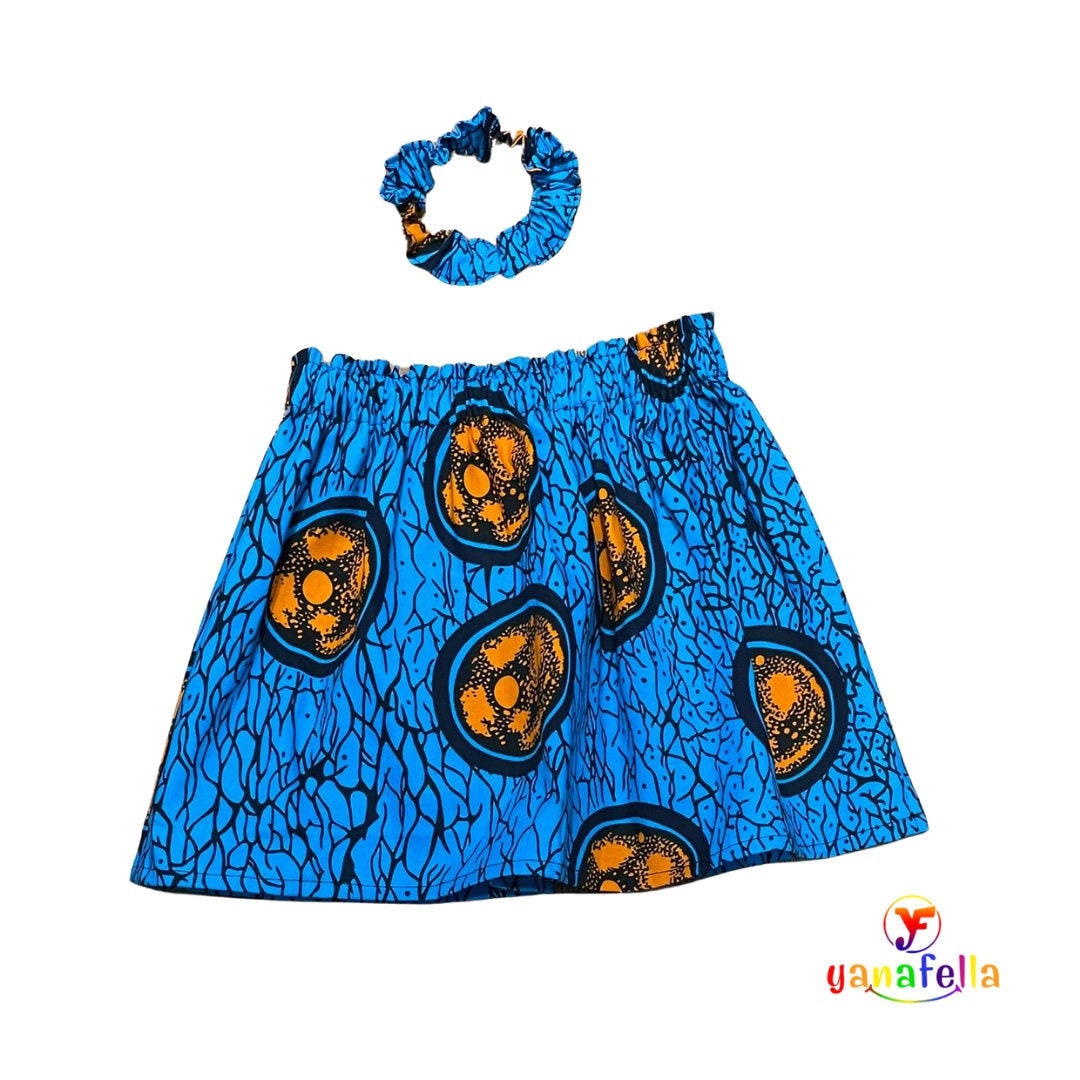 Girls Blue Skirt / Blue Printed / Toddler Skirt / Girls Etsy