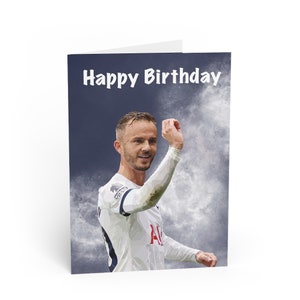 Cartão de James Maddison, Cartão de Aniversário do Tottenham Hotspur, Cartão de Futebol, Cartão de Aniversário, Cartão do Spurs, Madders, Futebol da Inglaterra