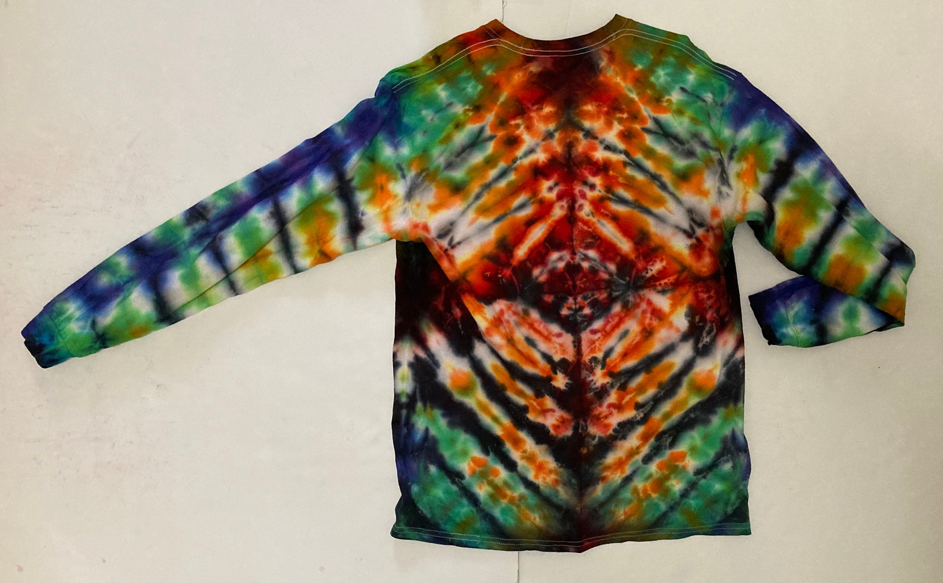 Large X Pattern Tie Dye Long Sleeve Shirt Adult Etsy