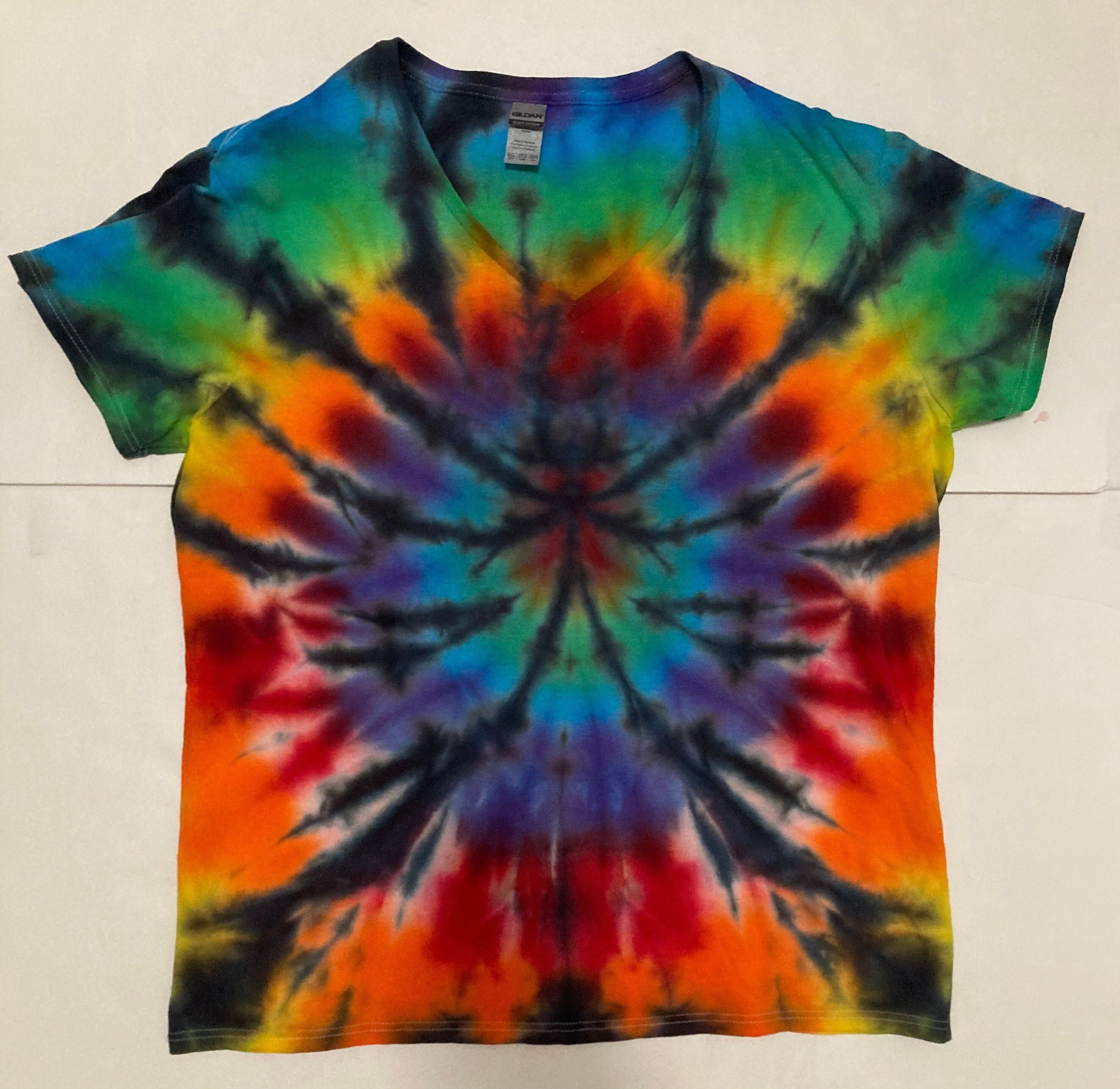 XXL Spider Pattern Tie Dye Shirt Adult VNeck Etsy