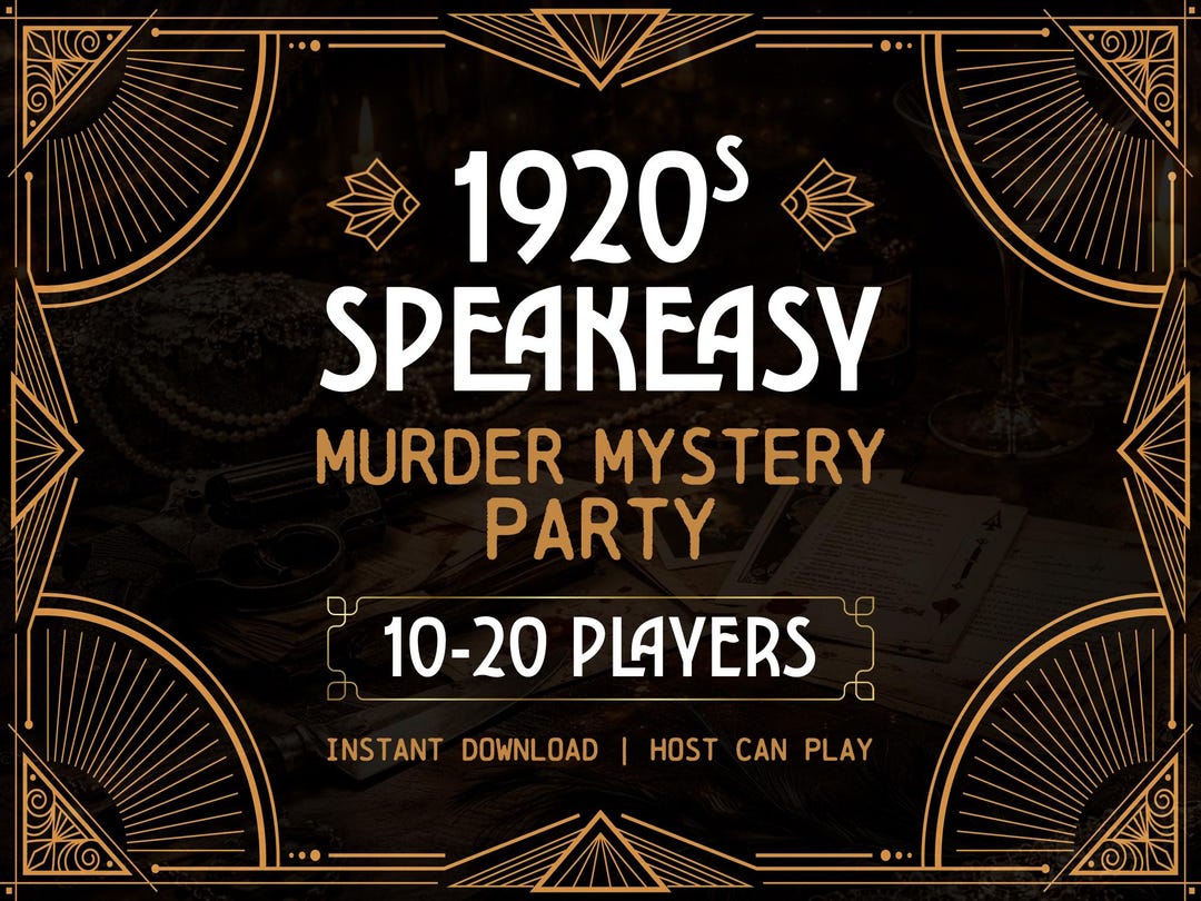 1920s Speakeasy Murder Mystery Party Game | 10–20 Players | Printable ...