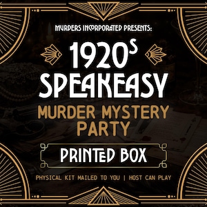 1920s Speakeasy Murder Mystery Party Game Box | Printed Kit Mailed | Host Plays Along