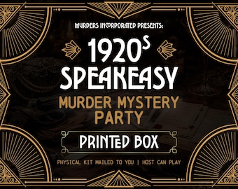 1920s Speakeasy Murder Mystery Party Game Box | Printed Kit Mailed | Host Plays Along