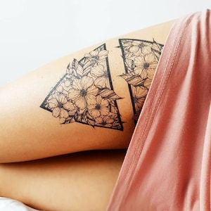 Floral triangle A5 temporary tattoo halloween/beach/holiday/boho image 1