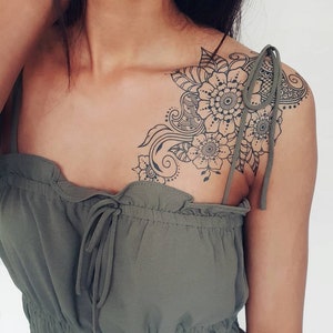 Mendhi Henna design pattern A5 temporary tattoo boho/indian/holiday/festival/Christmas gift