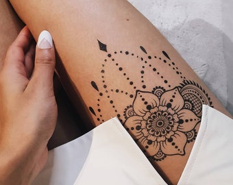 NEW - Henna Flower Tattoo mendhi/boho/holiday/gift idea