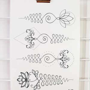 NEW - Unalome Tattoo Multipack spiritual/buddhism/boho/ gift idea