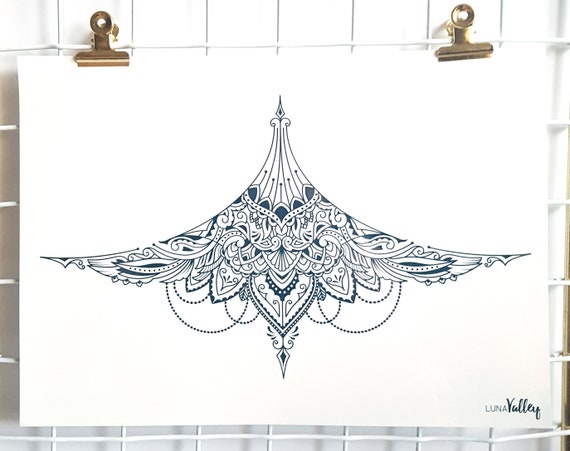 Sternum Chest A4 Temporary Tattoo Halloween Christmas Gift Festival Holiday Boho