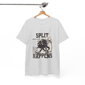 Funny Bowling Alley Unisex Heavy Cotton Tee, Split happens Tshirt - Gift for bowlers, Bowling lover shirt, Humorous bowling gift, Bowling