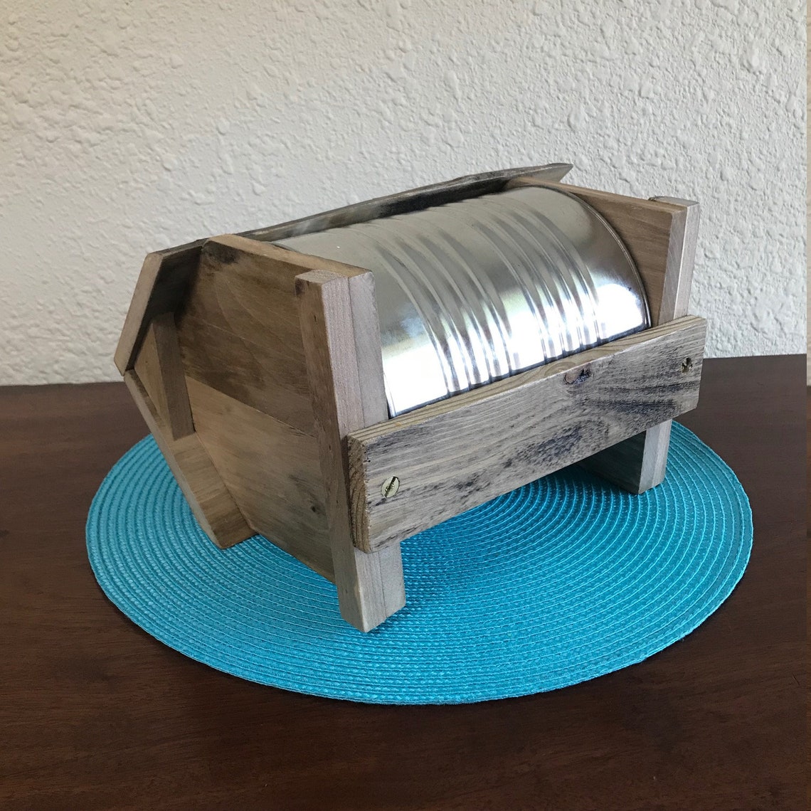 Tin Can Birdhouse Recycled Bean Can Birdhouse Pallet Wood Etsy