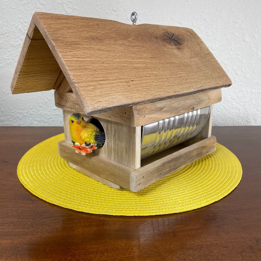 Tin Can Birdhouse, Recycled Bean Can Birdhouse, Pallet Wood Bird House, Reused Materials