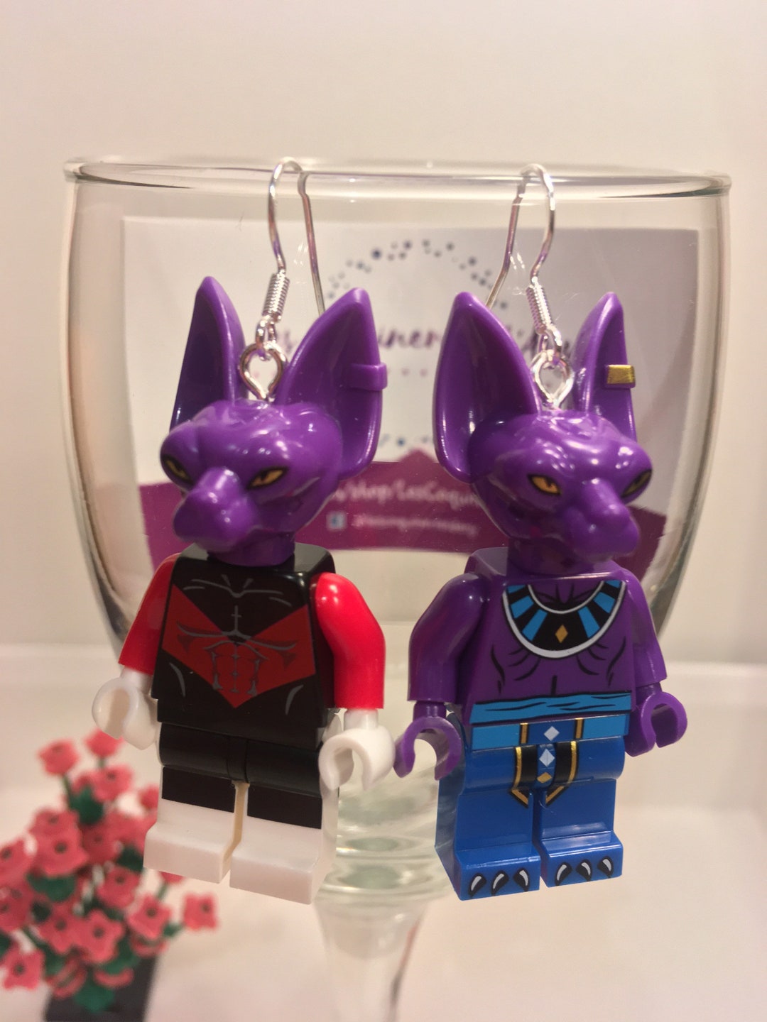 3 in 1 Dyspo and Beerus dragon Ball Figurine Earrings Etsy Canada