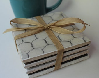 Moderne achtbanen - Set van 4 - Keramische Achtbanen - Tile Coasters - Drink Coasters