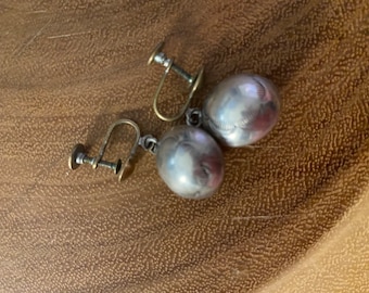 Silver  ball earrings vintage