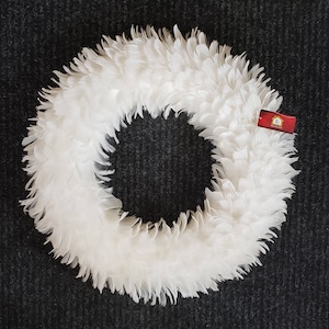 PRICE is for TWO PIECES!    -    60cm (23 1/2&quot;) White Feather Wreaths   (New In the Box)