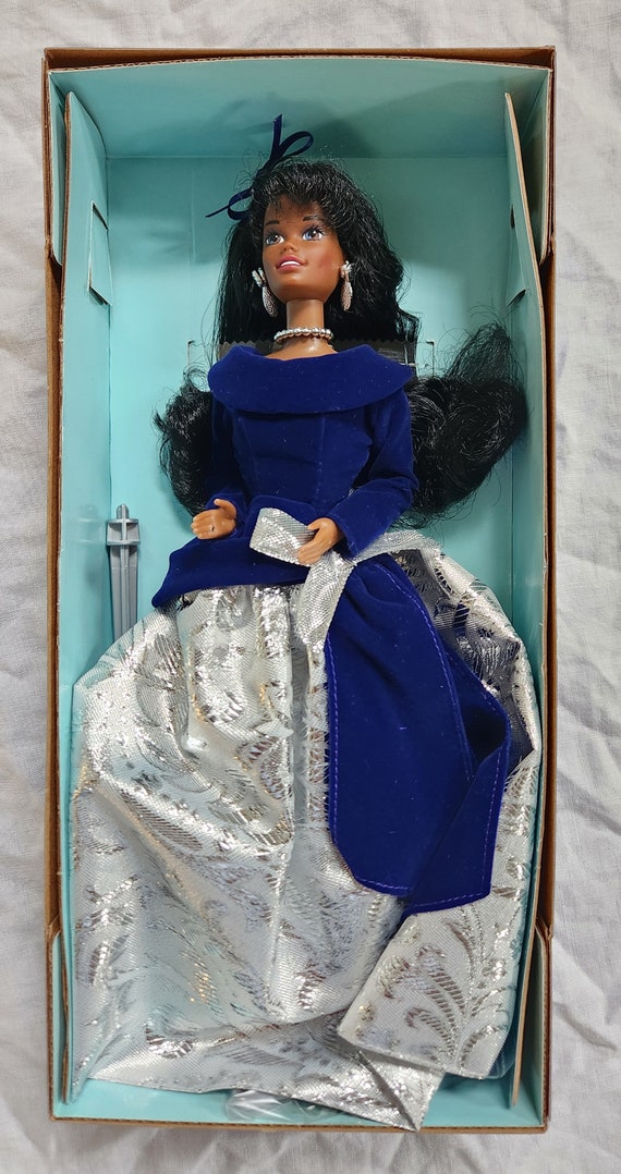black barbie blue dress Petticoat Perfection Barbie Fashion Model Collection Isn't she beautiful? Did you get her? #barbie #barbiesilkstone #barbiecollector #mattel #mattel80thanniversary #barbiefashionmodelcollection