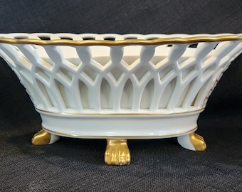 Vista Alegre White Reticulated Porcelain Bowl
