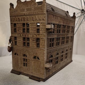 1891 Antique Cast Iron Savings Bank from Traders Bank in Toronto