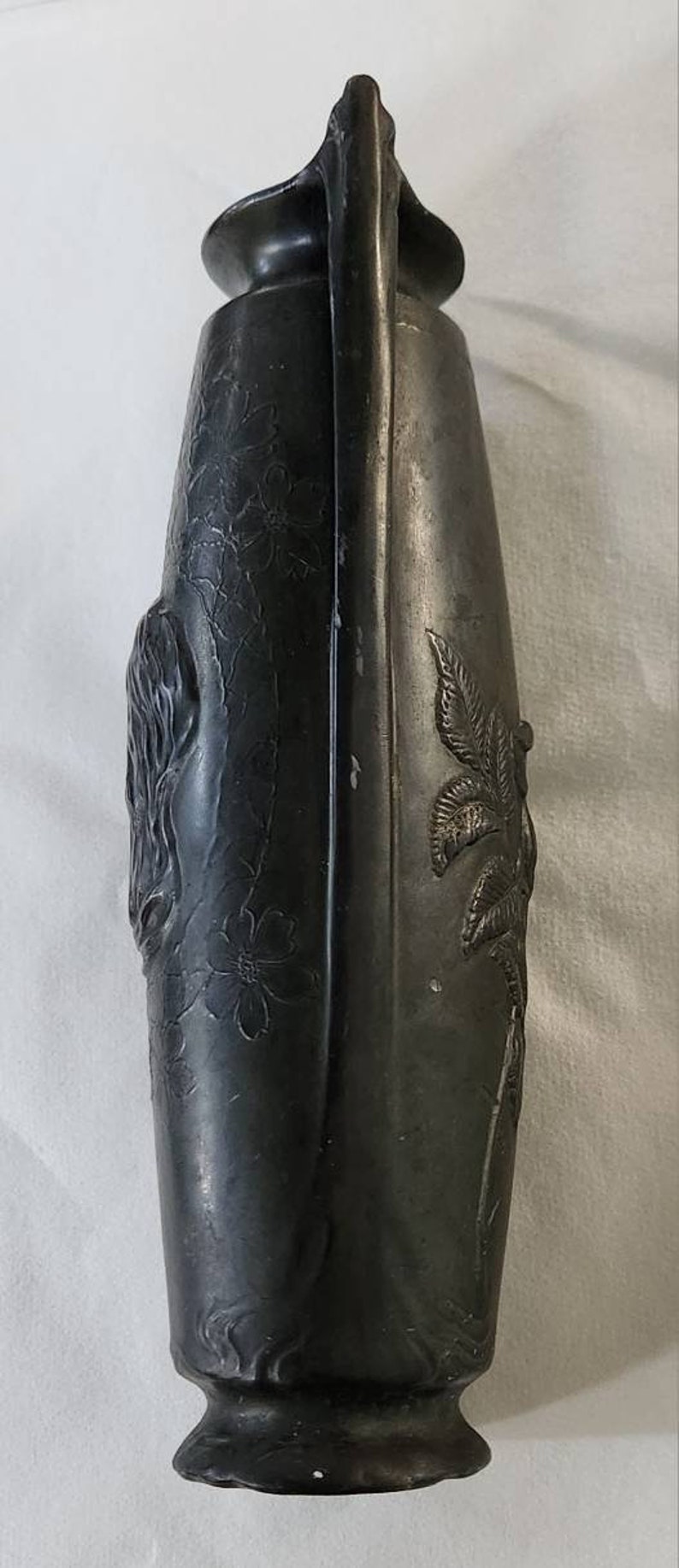 Pewter Amphora Vase Art Deco zdjęcie 2