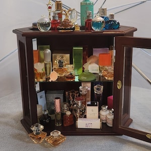 46 Vintage Mini Perfumes with Cabinet