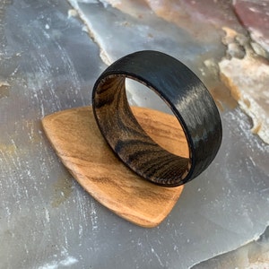 Handcrafted Bocote Wood Ring, Stainless Steel Ring, Handmade Wooden Band, Wooden Ring, Wooden Ring for Men