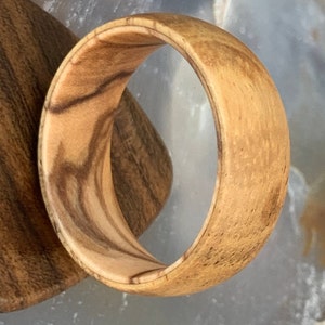 Olive and Koa Wood Ring, Olive Wood Band, Koa Wood Ring, Handmade Wooden Ring, Double Layer Wood Ring