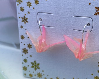 Boucles d’oreilles origami grue