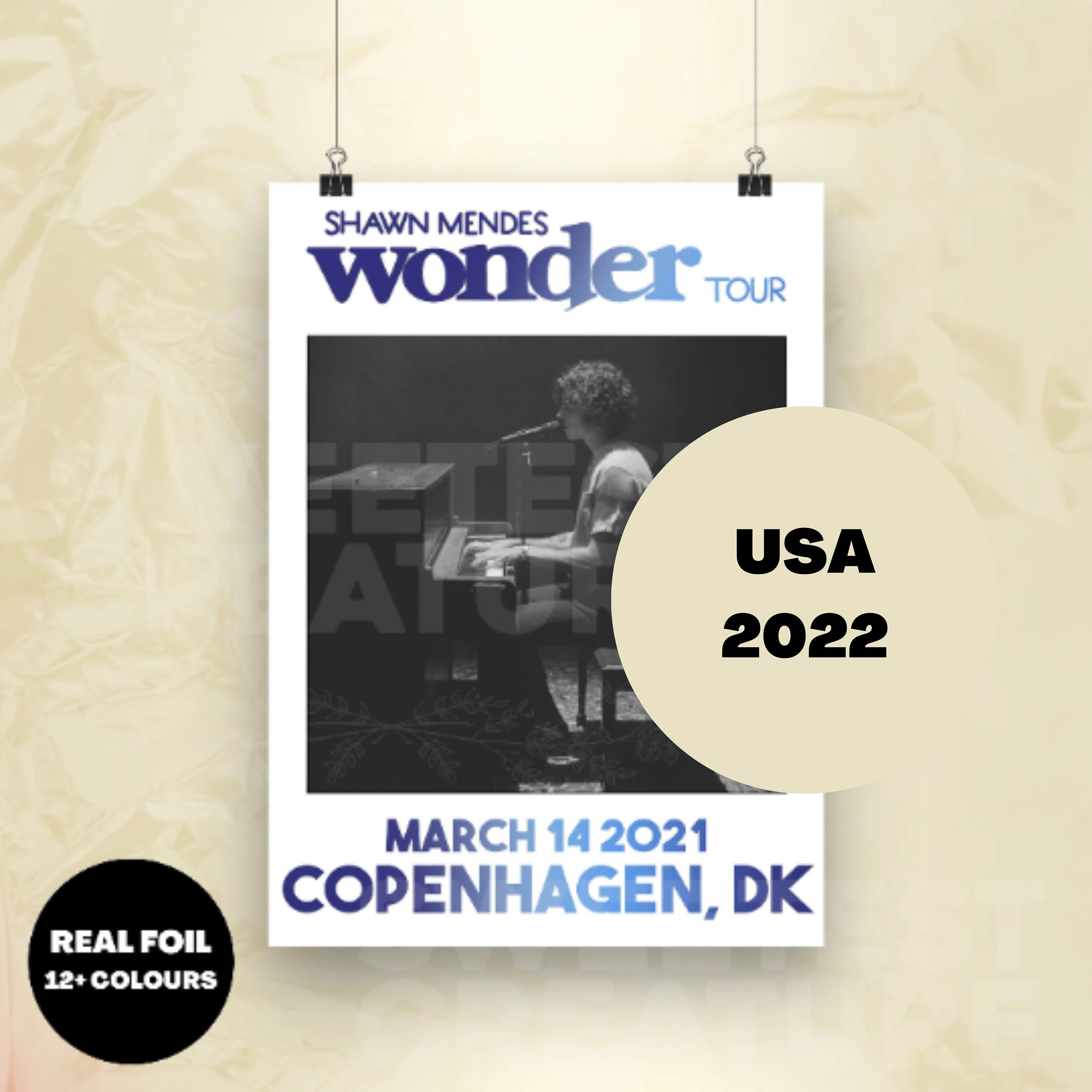 Shawn Mendes Wonder 2022 Tour Posters Home Decor Fangirl | Etsy México