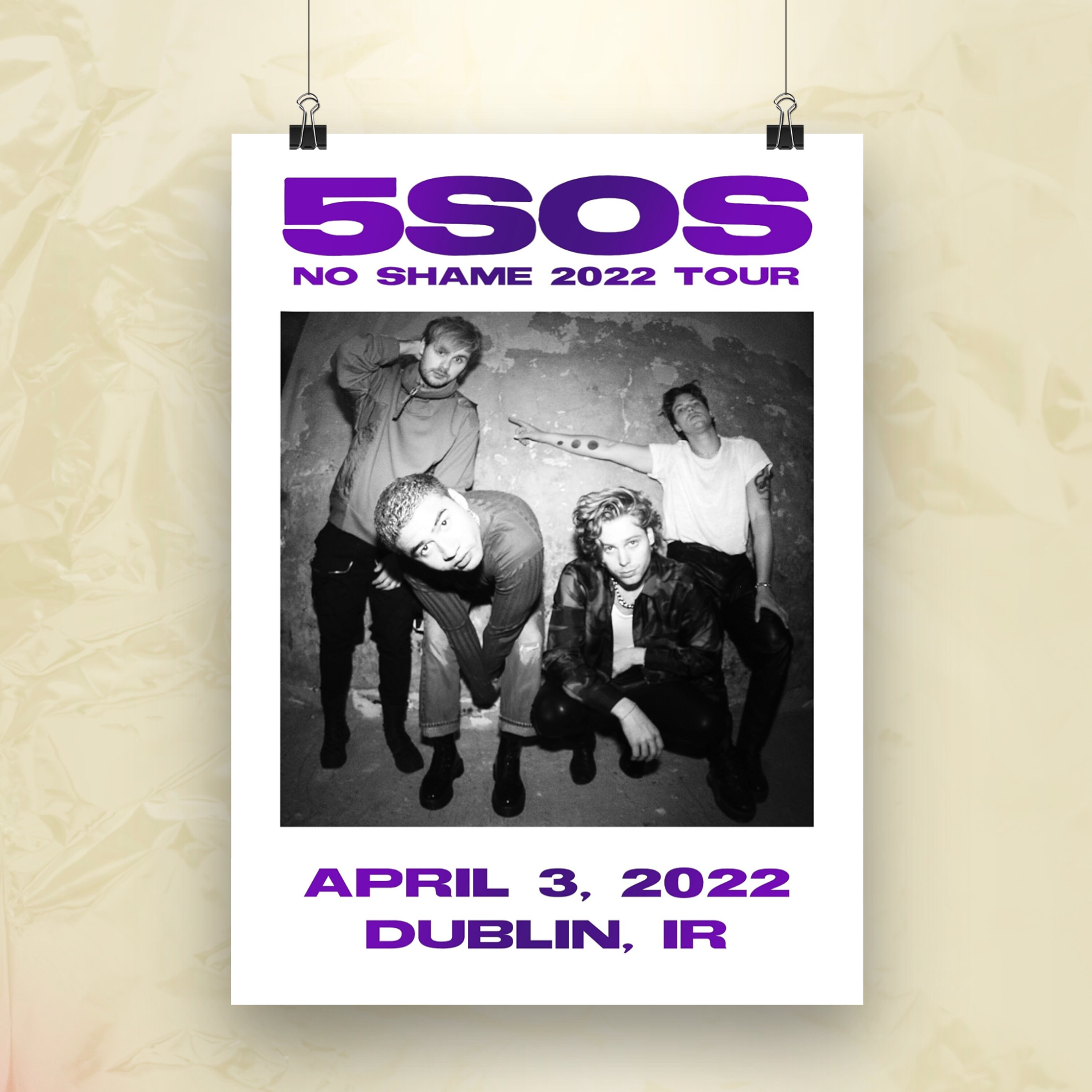 5SOS 2022 NO SHAME Tour Posters Home Decor Fangirl Print | Etsy