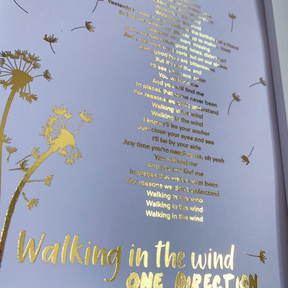 Walking In The Wind Lyrics Etsy