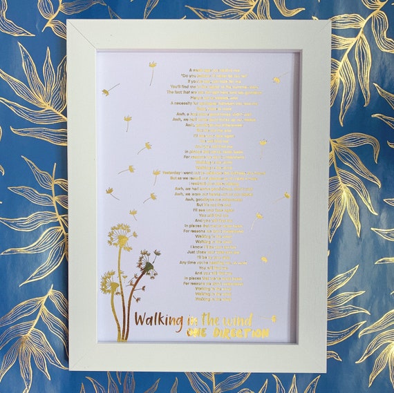 Walking In The Wind Lyrics Etsy