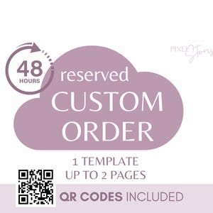 ADD ON - Reserved custom order 48 hr design service, Personalize Customize Create My Template order