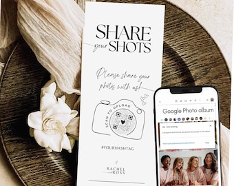 photo scavenger hunt wedding game instant Download Canva Template - camera qr template I spy wedding game share your shots printable #SA01