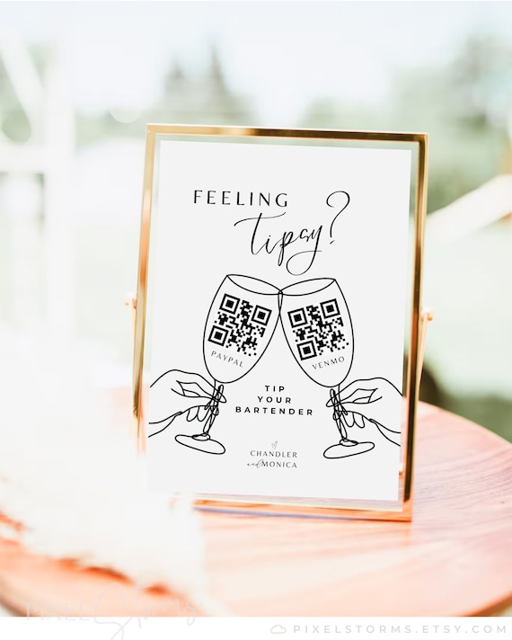 Non Traditional Wedding Reception Feeling Tipsy Jar Sign Editable
