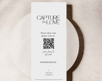 Chasse photo chasse au trésor jeu de mariage Télécharger le PDF Modèle Canva - modèle d'appareil photo qr J'espionne le jeu de mariage Capturez l'amour #CT01