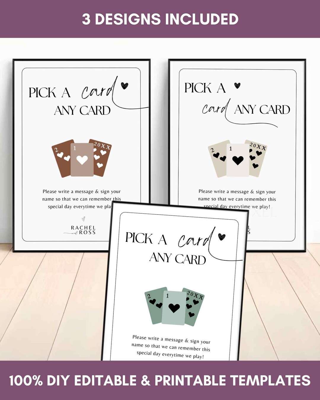 Pick A Card Any Card Sign | Playing Cards Guest Sign | Not A Side ...