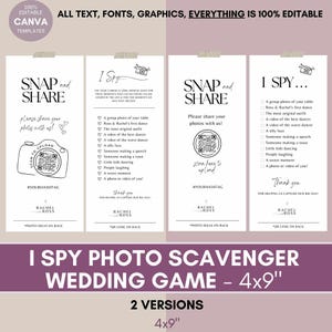 Snap and Share QR-code bruiloft fotokaart - Share the Love bruiloft QR-code borden afdrukbare Instant Download Canva I spy bruiloft spel #SA01