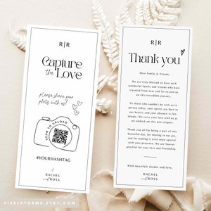 Fangen Sie die Liebe ein Ich spioniere Hochzeit Spiel qr Code Vorlage Dankeschön Foto Jagd Karte Scavenger Hochzeit Empfang minimalist canva #CT01