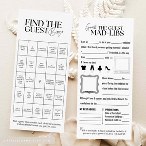 wedding games bundle for reception games - SCAVENGER photo hunt qr code i spy, shoe game, guest bingo, mad libs canva instant Download SA01