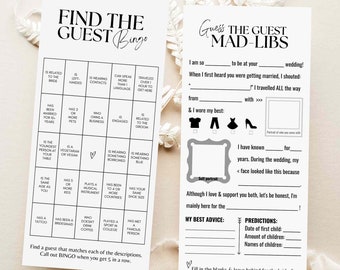 wedding games bundle for reception games - SCAVENGER photo hunt qr code i spy, shoe game, guest bingo, mad libs canva instant Download SA01