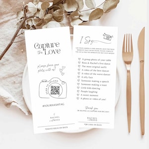 J'espionne la chasse aux photos d'un gibier de mariage Capturez l'amour avec un code QR - LISTE DE CONTRLE Téléchargez le modèle imprimable modifiable Canva #CT01
