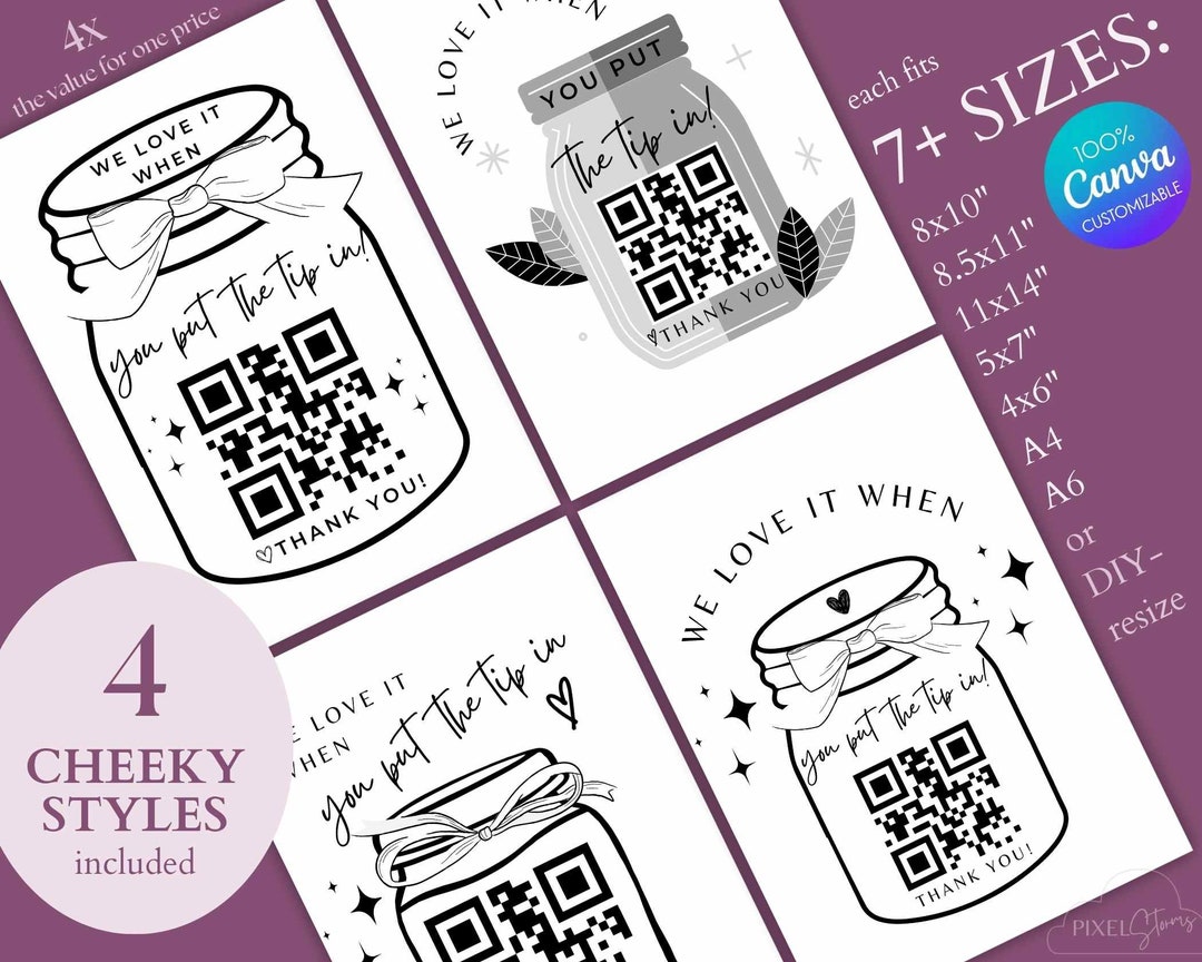 Printable Tip Jar Signs Funny Virtual Tip Jars Sign Tips - Etsy