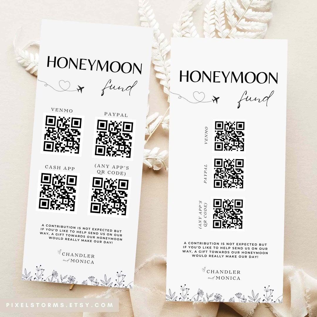 Honeyfund Sign Download Honeymoon Fund Qr Code Sign Wedding - Etsy