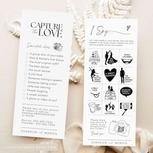 I spy wedding game Leg de liefde vast foto speurtocht bruiloft gamekaart - CHEQUELIST pdf Download de QR-codesjabloon voor de canva-camera #SA01