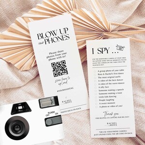 J'espionne des téléphones portables, modèle de chasse à la photo chasse aux cartes, jeu photo de mariage pour appareil photo jetable ou téléphones - QR Code SA01