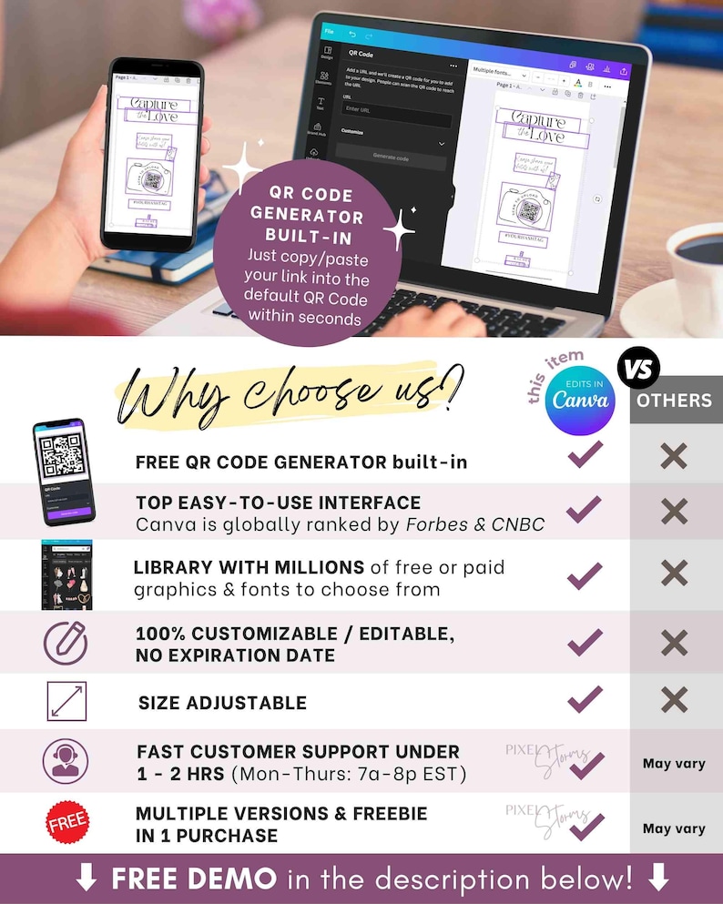 Blow up phones I spy wedding game template photo hunt card scavenger hunt wedding photo game reception - canva camera qr printable #SA01 image 9